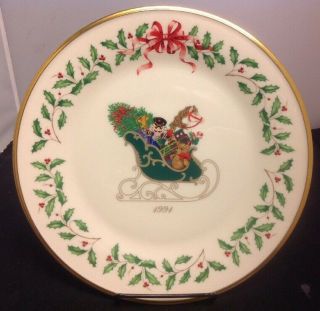Lenox 1991 Christmas Plate Annual Holiday Collector Plate First In Series Usa