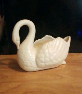 Vintage White Swan Ceramic Planter