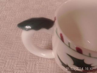 VINTAGE LEFTON ' S HAND DECORATED 1950 ' S HOLLY BERRIES COFFEE CUP JAPAN 3