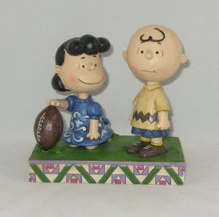 Jim Shore Peanuts Figurine " Charlie Brown & Lucy / Never Give Up " No Box