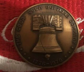 Coca Cola Employee Bronze Round Bar Coin Token Medal Medallion 1976 Liberty Bell