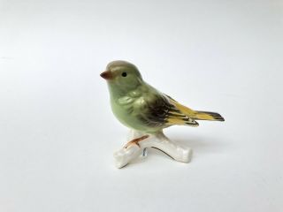 Goebel - W Germany - Porcelain Greenfinch Bird Figurine Vintage