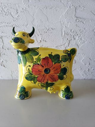 Cow Turov Art,  Turov Ceramics Figurine Floral