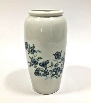 Glazed Ceramic Small Vase - Blueberries - 6 " H X 3 " D