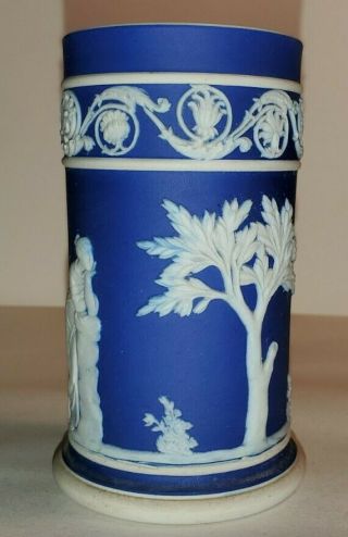 Blue Wedgewood Greek Design Decorative Jasperware Vase
