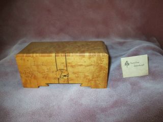 Handmade Sewelson Woodcraft Birdseye Maple Jewelry Trinket Box Inlay Woods Nr