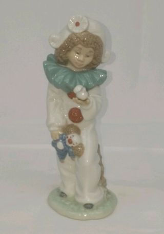 Nao Lladro Daisa 8 " Clown Girl Holding Dove 1989 Figure Look