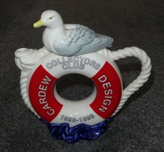 Paul Cardew Lifebelt & Seagull Collectors Club Teapot,  1999