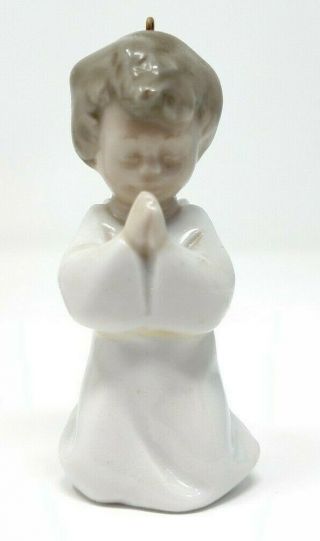 One Lladro " Miniangelitos " Angel Figurine Christmas Praying Ornament 2.  5 "