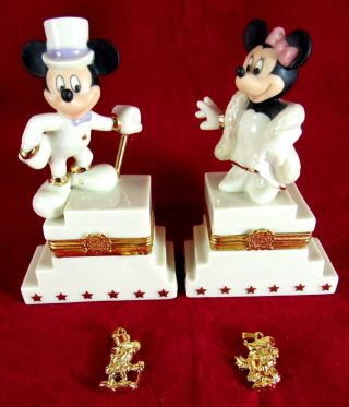 Lenox Mickey Minnie Mouse Disney 75th Anniversary Treasure Box Charms Set