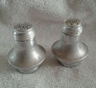 Vintage Weighted Bottom Aluminum Salt And Pepper Shakers - Won 