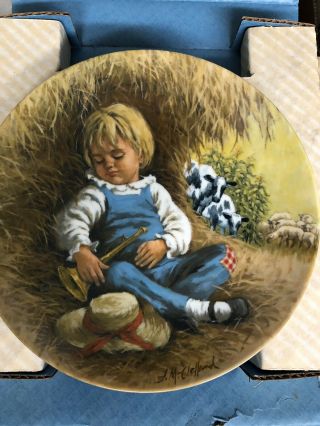 Reco Little Boy Blue Collectible Plate 1980 Mother Goose Series John Mcclelland