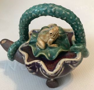Handmade Frog Teapot Ceramic Pottery - Unique - Great Gift Cute One Of A Kind