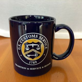 U.  S Customs Service Mug / Cup Blue White And Gold