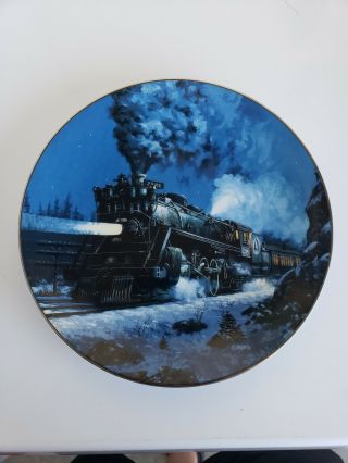 Knowles Collector Train Plate " The Empire Builder " Steam Engine W/ By Pierce