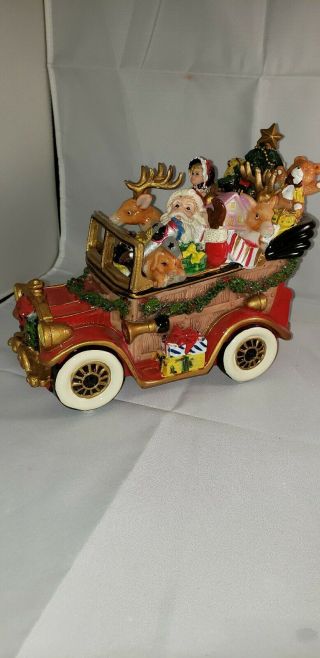 2017 Fitz And Floyd Christmas Santa Classic Car Musical No Box