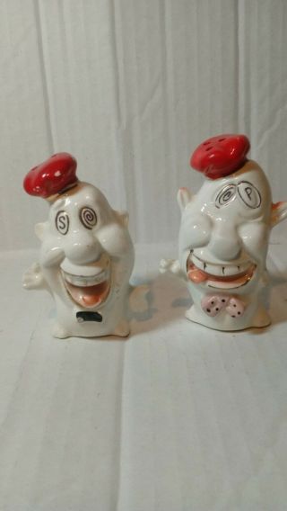 Vintage Halloween Ghost Ceramic Salt And Pepper Shakers