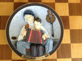 Norman Rockwell 3d Collector Plate " The Music Maker "