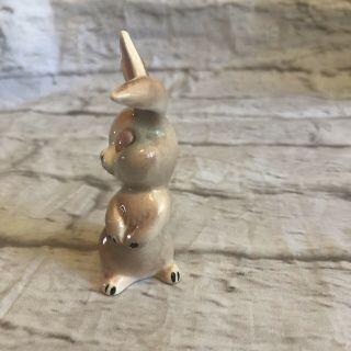 Ceramic Rabbit Pink Bunny Figurine 3 - 1/2 inch tall Mid Century 2
