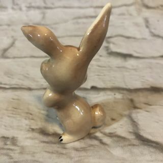 Ceramic Rabbit Pink Bunny Figurine 3 - 1/2 inch tall Mid Century 4