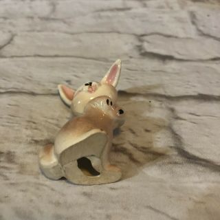 Ceramic Rabbit Pink Bunny Figurine 3 - 1/2 inch tall Mid Century 5