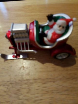 Little Saint Nick 2015 Hallmark Ornament Santa Claus Hot Rod Muscle Car Sled