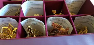 DANBURY SET OF 12 GOLD 23KT PLATED CHRISTMAS ORNAMENTS 2001 4