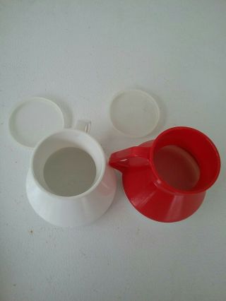 Vintage plastic coffee mugs with lids retro 3