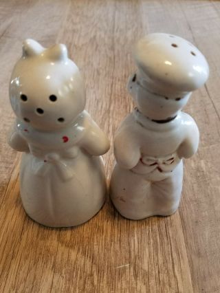 Vintage Black Americana Chef Pappy and Mammy Salt & Pepper Shakers NO PAINT 2