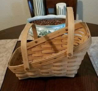 Vintage Longaberge Medium Vegetable Basket with Small Nesting Square Basket 1987 2