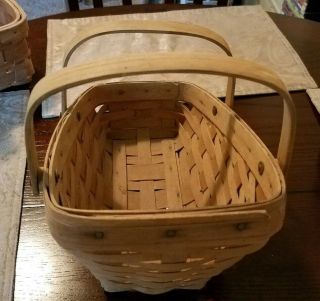 Vintage Longaberge Medium Vegetable Basket with Small Nesting Square Basket 1987 3