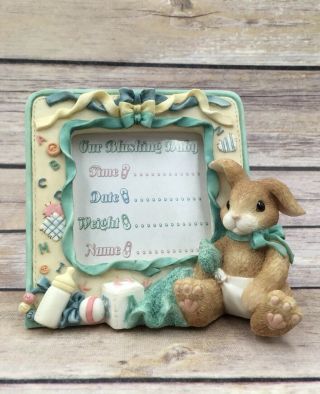 1997 Enesco My Blushing Bunnies Baby Resin Photo Frame Picture 295760