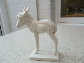 A Vintage Schwarzburger Werkstatten White Porcelain Figure Of A Young Donkey.