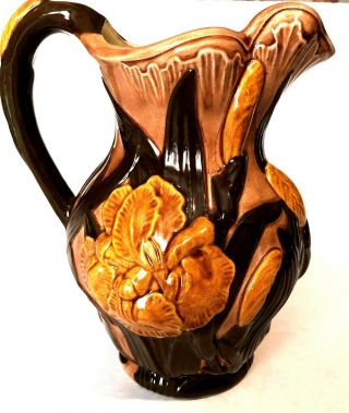 1970 Hand Painted ceramic Pitcher Vase hand painted by Edna 2