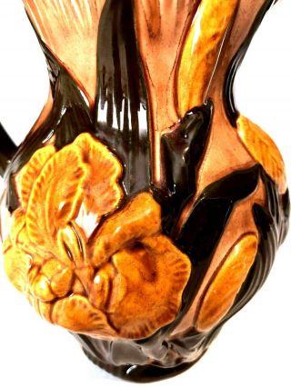 1970 Hand Painted ceramic Pitcher Vase hand painted by Edna 3