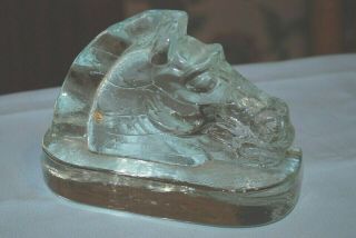 Vintage Depression Glass Horse Head Book End - - Heavy