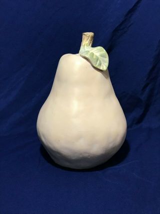 Resin Large Beige Cream Pear Figure Statue Figurine 10 " Home Decor Fruit