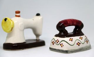 Vintage Sewing Machine and Iron Salt and Pepper Shakers.  Japan 3
