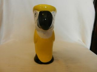 Yellow Ceramic Parrot Flower Vase With Black and White 8 