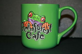 Rainforest Cafe Large Mug Cup Green Frog Chacha 1999 4.  5 " X3.  5 " Mwave Safe Euc