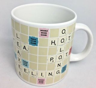 Scrabble Word Game Coffee Tea Mug Hasbro Wine Things Unlimited 2005 Tiles