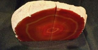 1 Pr.  Natural Polished & Rough Agate Stone Bookends 5 " H