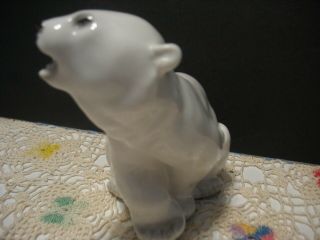 Vintage Lomonosov USSR Russian Porcelain White Polar Bear Russia Like Lladro 3