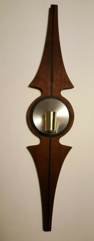 Vintage Mid Century Wood Wall Sconce Candle Holder Sconces Candleholder Wooden