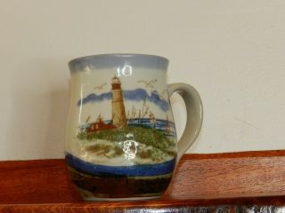Otagiri Seagull Lighthouse Nautical Ocean Scene Stoneware Coffee Mug Cup