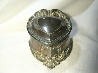 Vintage W B Mfg Co Art Nouveau Heart Shaped Hinged Metal Trinket Box - Lined