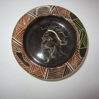 Vintage Ashtray The Littles Pottery Sydney Aboriginal Art Australiana 10.  5cm