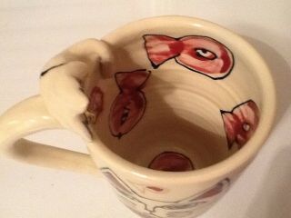 Large Hand Painted Cat Mugs By Cindy J.  Collectibles 2