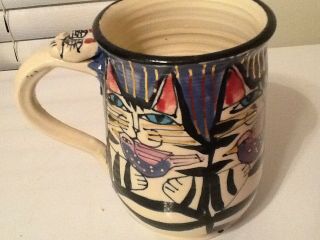Large Hand Painted Cat Mugs By Cindy J.  Collectibles 8