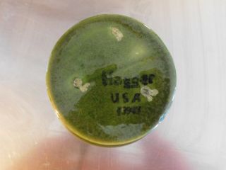 Vintage Haeger Ceramic Flower Pot Footed Green Usa Made 3947